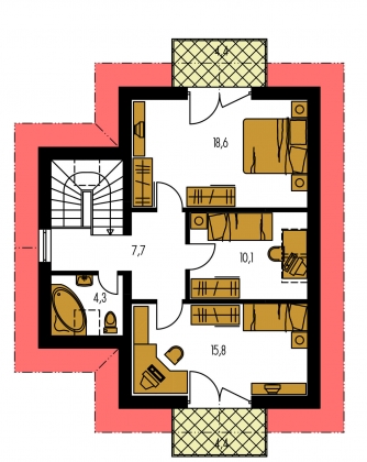 Image miroir | Plan de sol du premier étage - PREMIER 67